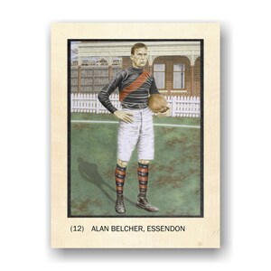 Fußball Karte. Australischer Fußball. Karte #12, Essendon 1912, diente der Regentschaft der Bomber und der Regentschaft der Navy.