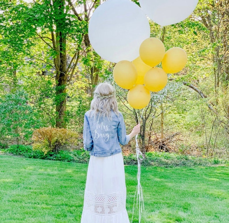 Custom Bridal Denim Jacket // Iron on Decal Heat Transfer Etsy