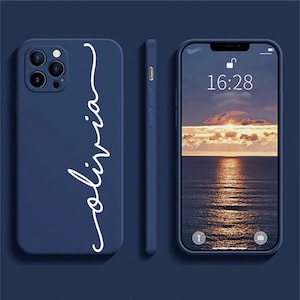 Monogram aangepaste naam gepersonaliseerde gedrukte telefoonhoesje Cover voor iPhone 16 15 14 13 Pro Max 12 11 SE XR X 8 7 6 Plus mini Kwaliteit gemaakt initiaal