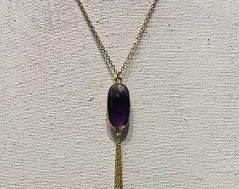 Fine stone necklace - 3 Micron Gold Plated
