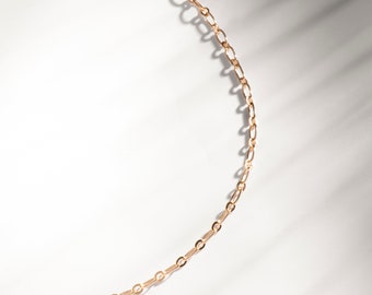 Curb Chain Choker Necklace - 3 micron 750/1000 Gold Plated