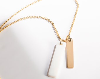 Necklace long necklace pendants plates Gold Plated 3 Microns and Mother-of-Pearl