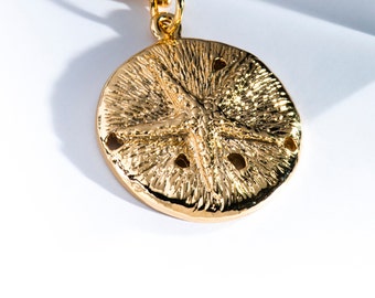 SAND DOLLAR Medal Necklace - 3 Micron Gold Plated