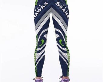 SEATTLE SEAHAWKS LEGGINGS!! Seattle Seahawk Leggings. Seahawk Football / Fitness Tights / Dance Pants. Seahawk Yoga Pants.