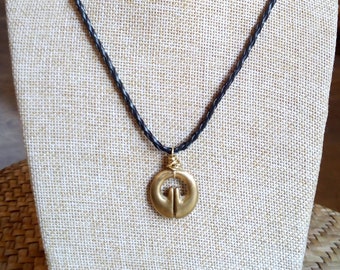 Lingling-o Brass Amulet Necklace, Tribal Jewelry, Cordillera Art