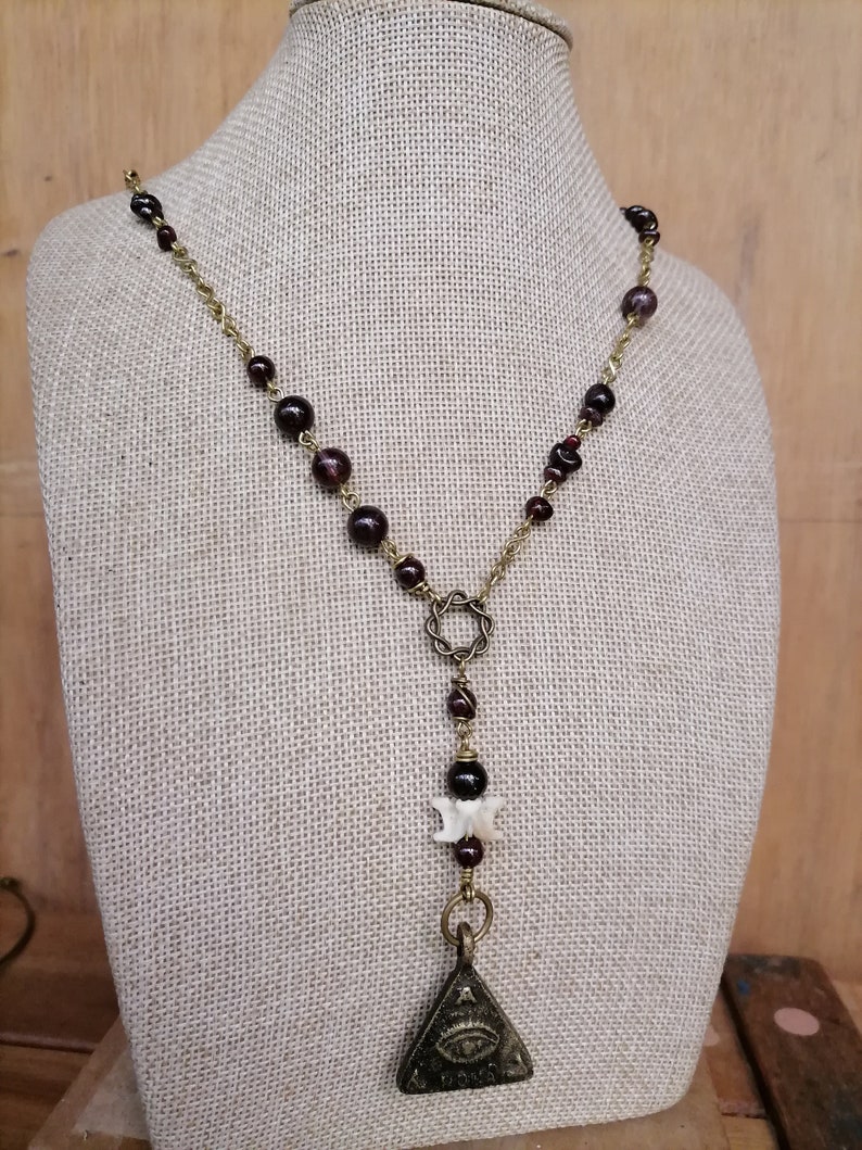 Trespico ROMA, Sator, Long Amulet, Eye of Providence,rosary Necklace ...