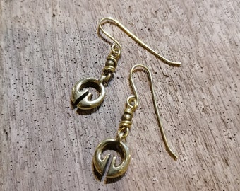 Lingling-o Brass Earrings, Handmade Tribal Jewelry
