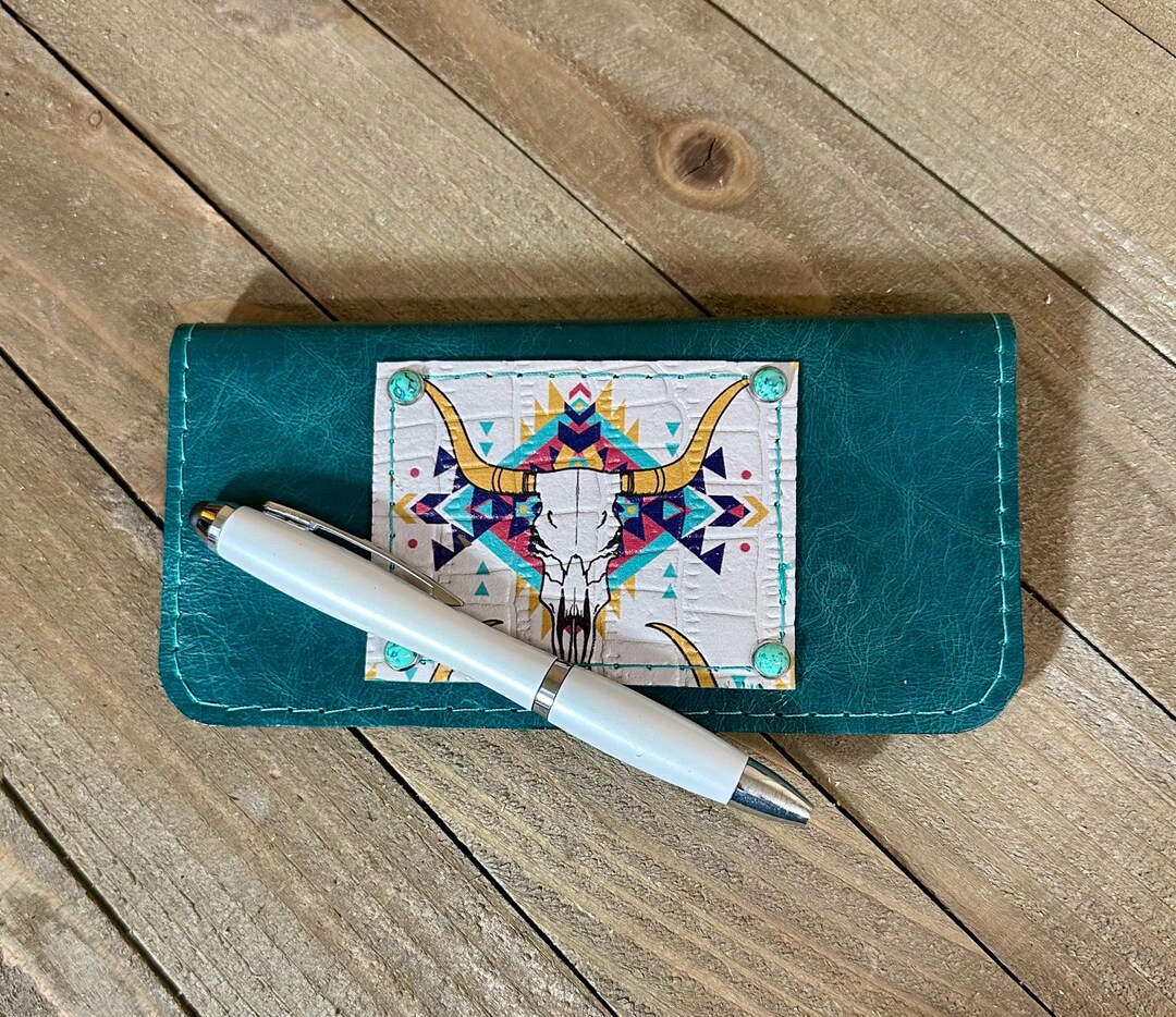 Teal Green Genuine Leather Checkbook Cover, Green Leather Checkbook ...