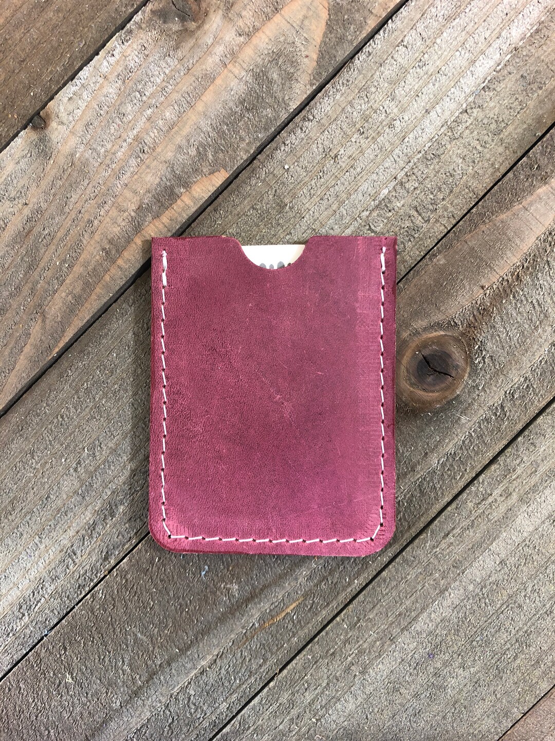 Pink Leather Card Pouch/id or Credit Card Holder - Etsy