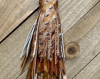 Brown Leather Tassel, Bag Charm