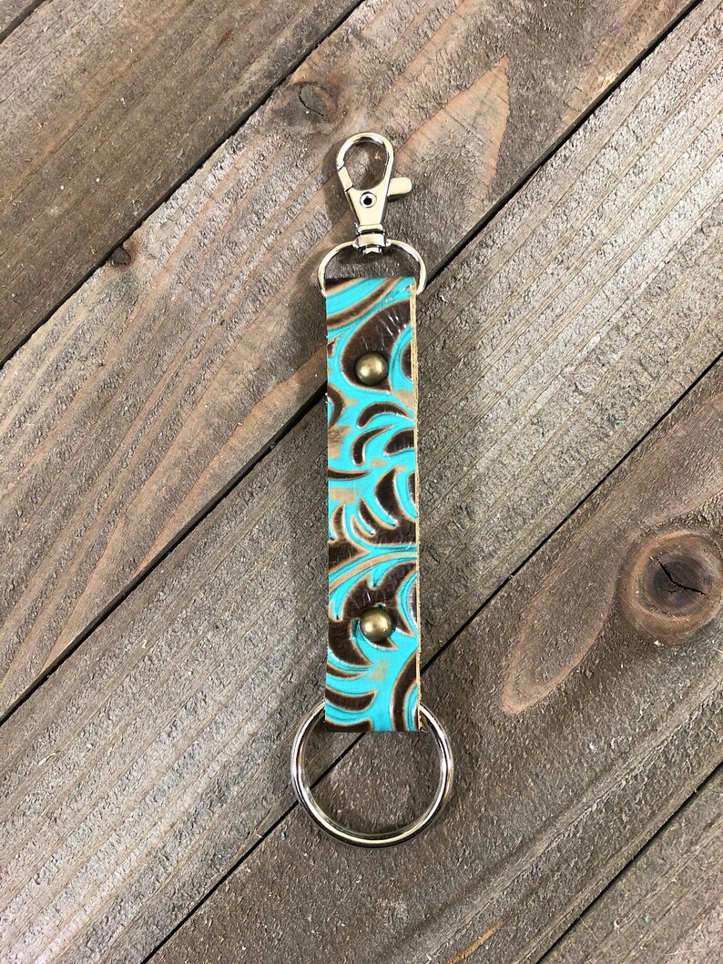 Genuine Western Leather Key Fob Western Leather Keychain Etsy