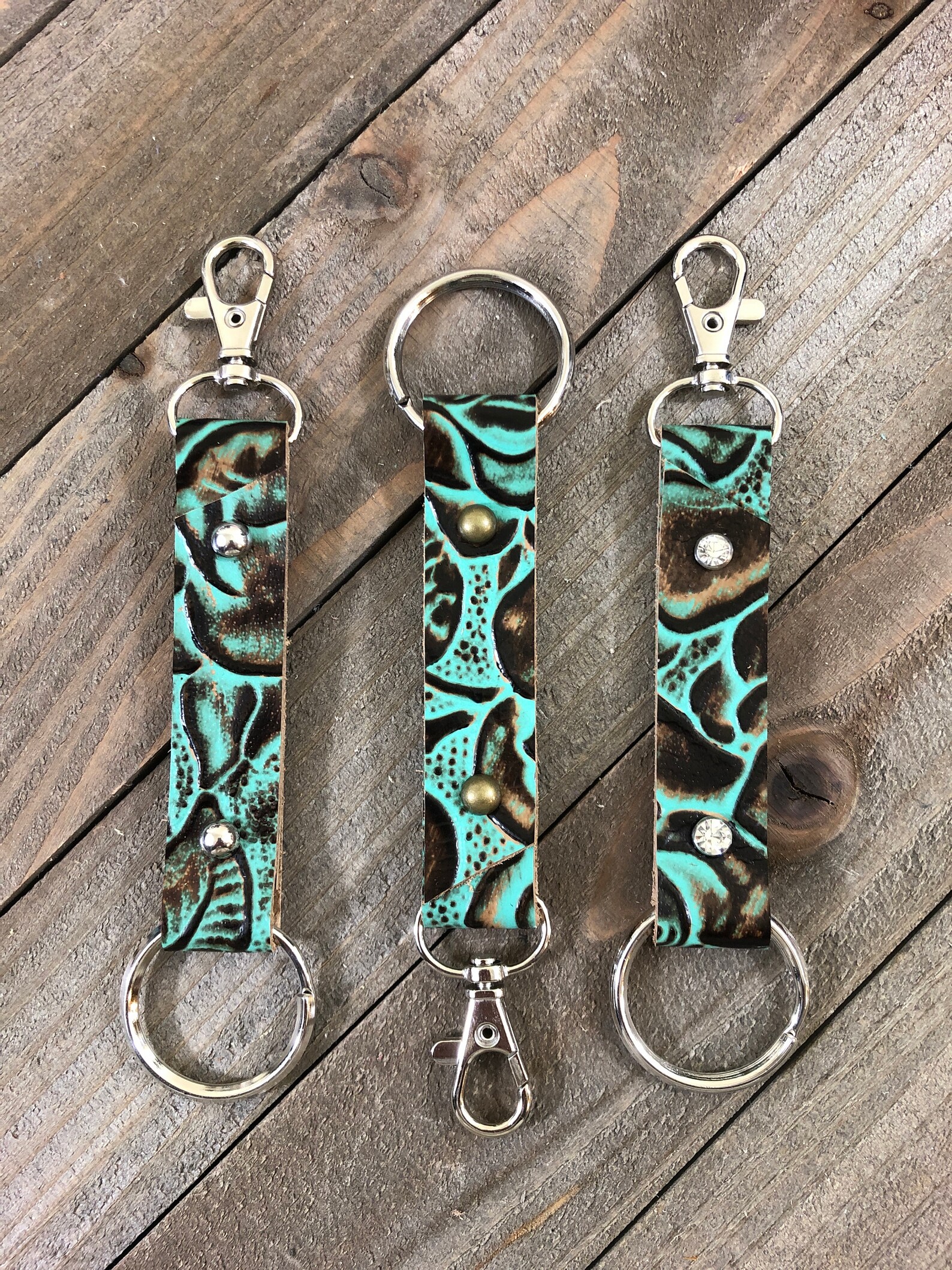 Genuine Western Leather Key Fob Western Leather Keychain Etsy