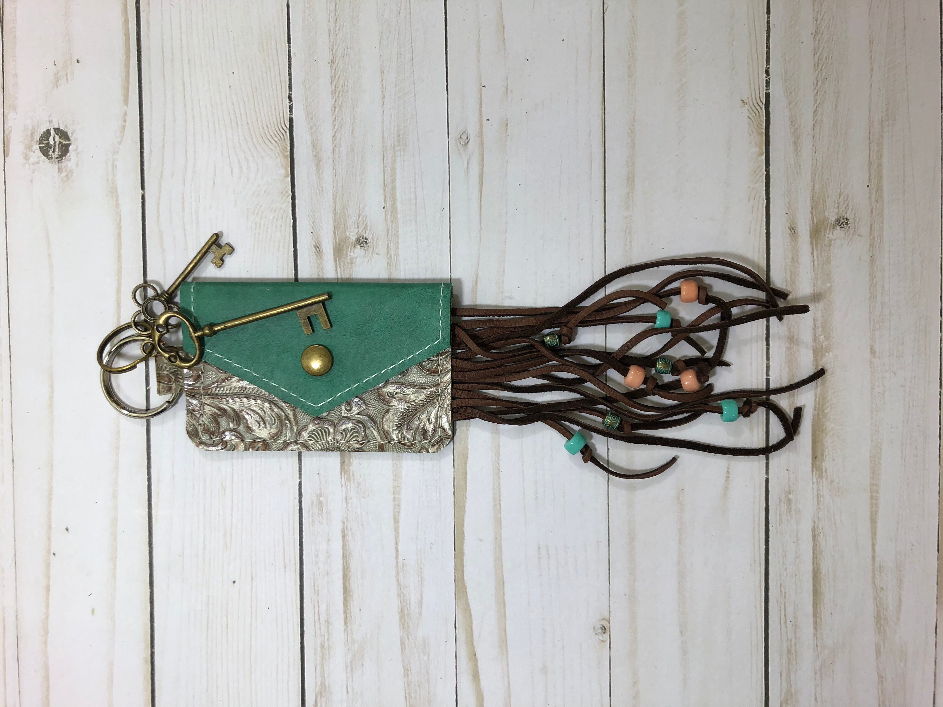 Western Keychain Genuine Leather Coin Purse Keychain Etsy