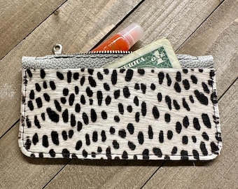 Leather Zip Coin Purse, Handmade Genuine Cowhide Leather Coin Purse