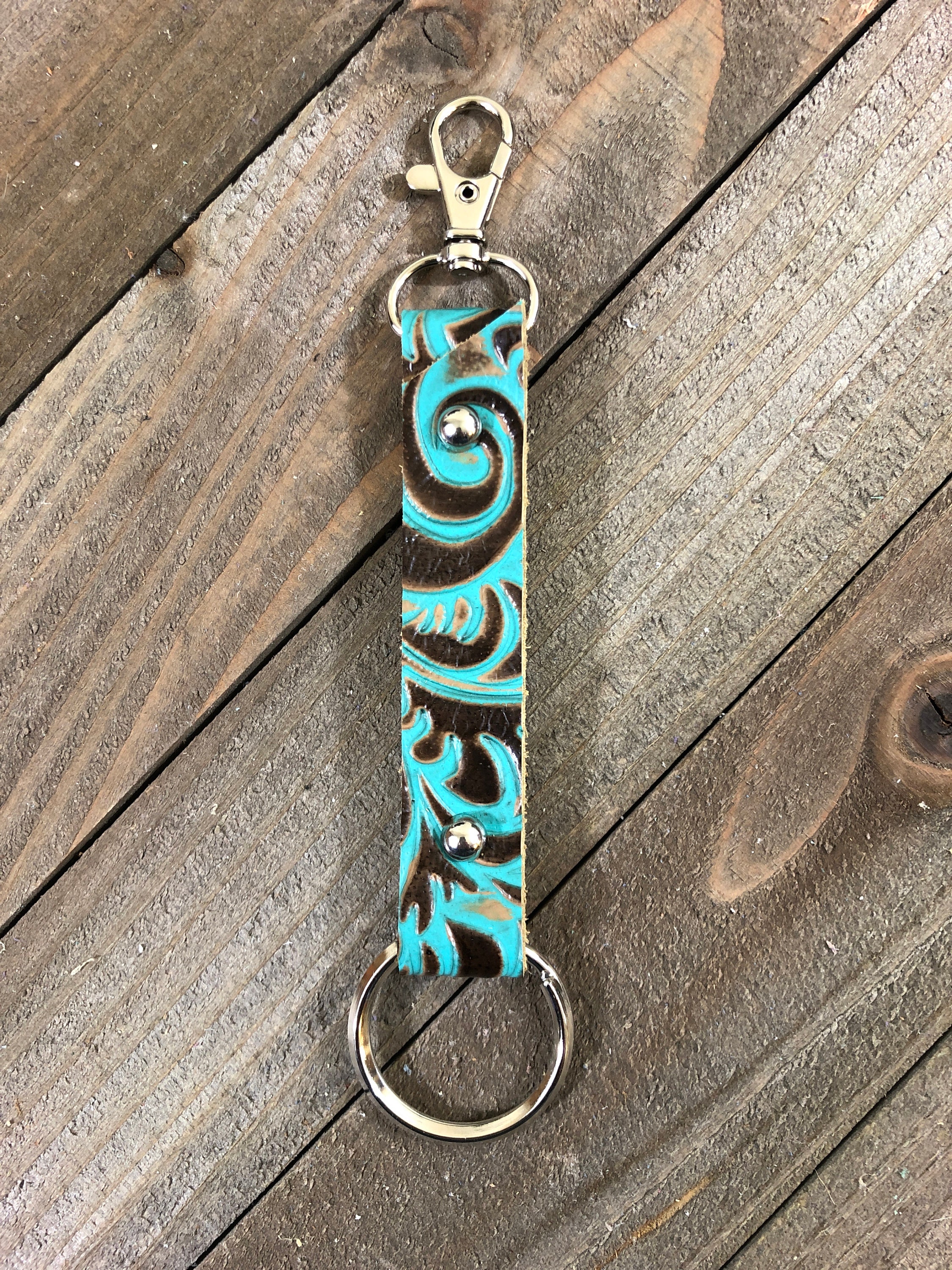 Genuine Western Leather Key Fob Western Leather Keychain Etsy