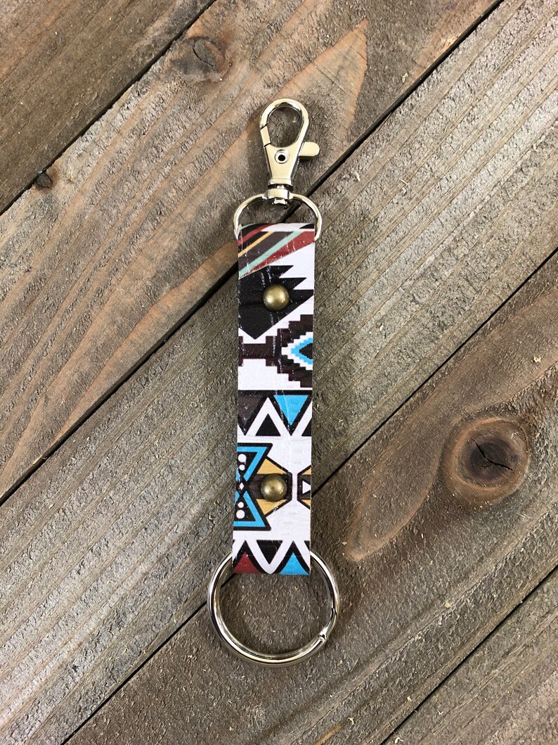 Genuine Leather Key Fob Southwestern Keychain Western Etsy