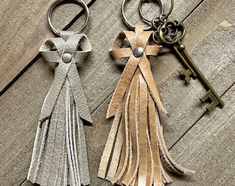 Leather Tassel Keychain