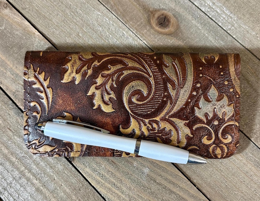 Floral Italian Leather Checkbook Cover, Duplicate Checkbook Cover - Etsy
