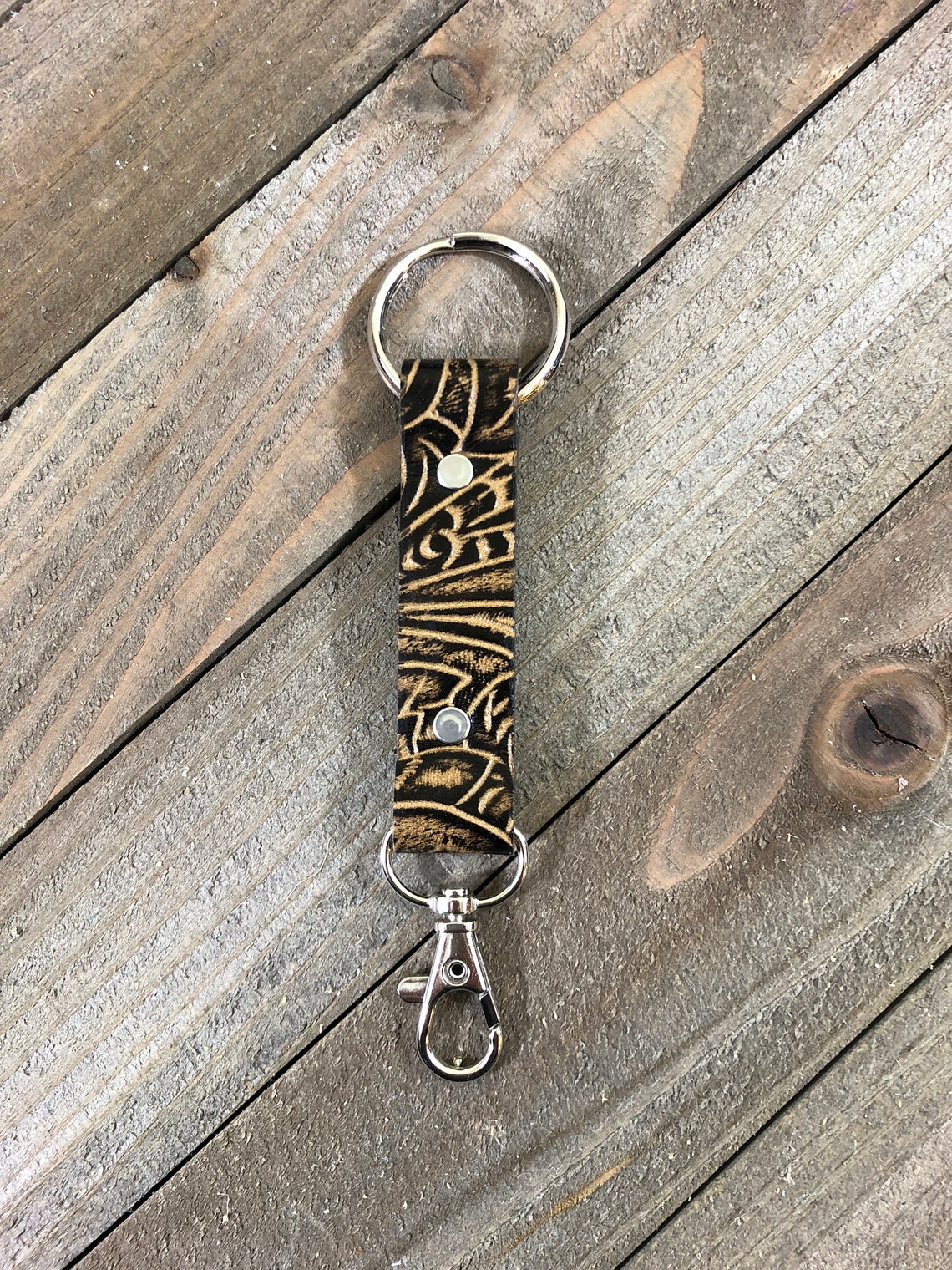 Genuine Western Leather Key Fob Brown Western Leather Etsy