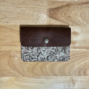 Echtes Leder Geldbörse, Western Echtes Leder Visitenkartenhalter, Leder Geldbörse, Snap Geldbörse ID Kartenhalter Western Leder