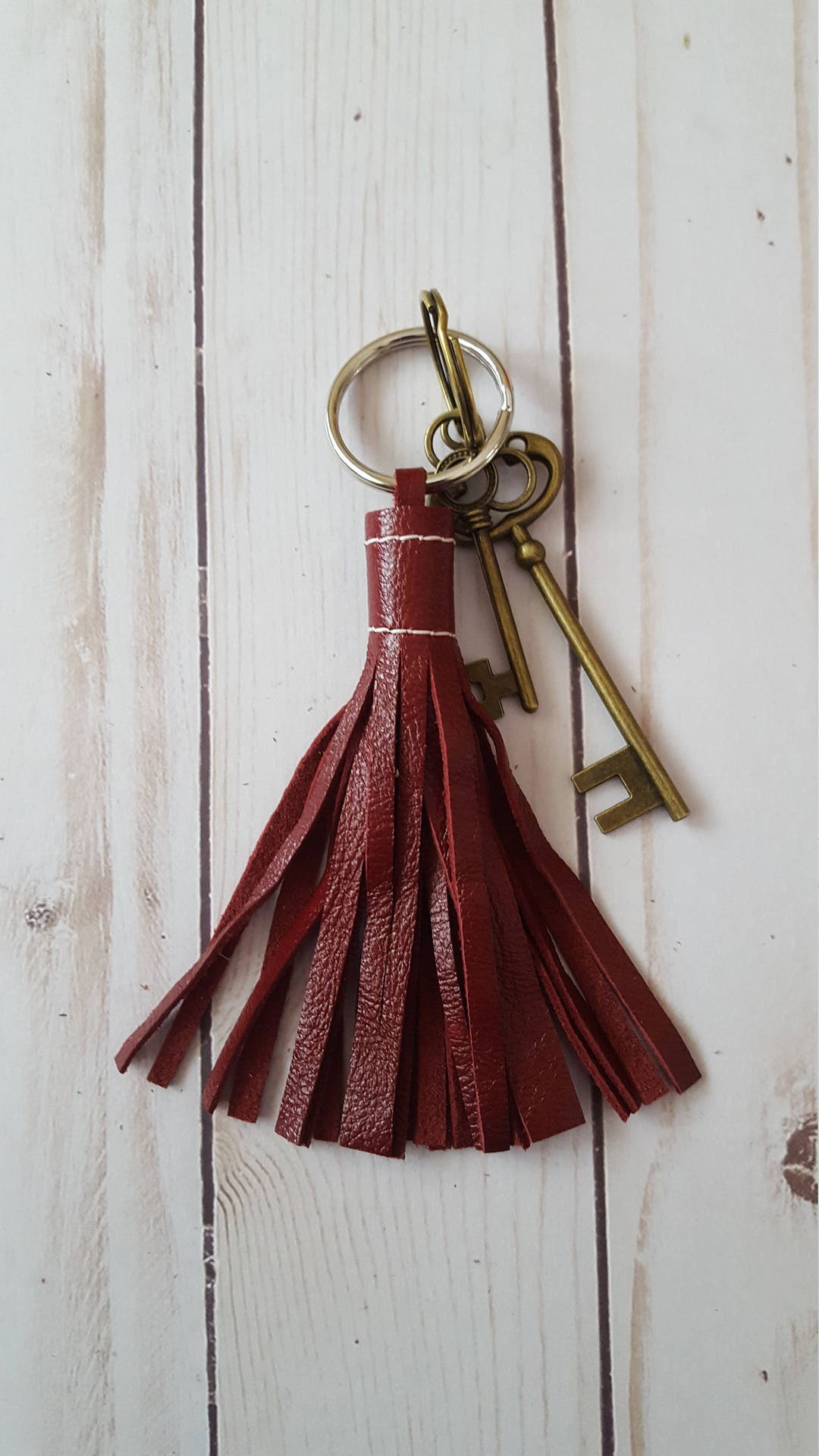 Buy Leathertassel Keychain, Red Tassel, Genuine Leather Tassel, Leather Key  Fob Tassel, Handmade Tassel Keychain Online in India
