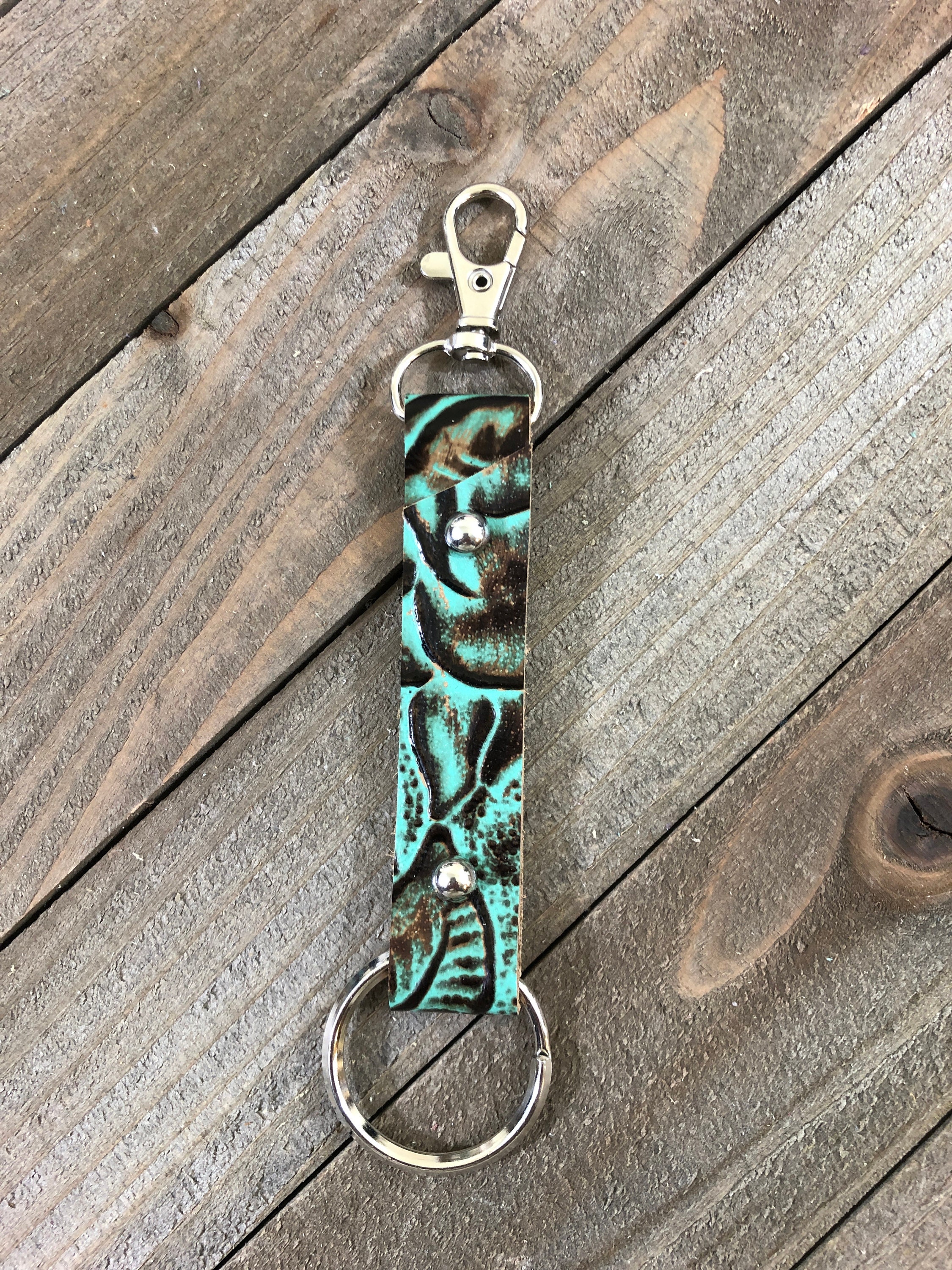 Genuine Western Leather Key Fob Western Leather Keychain Etsy