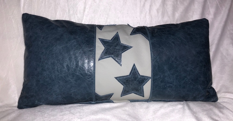Star Accent Pillow Leather Down Feather Throw Pillow Decorative Pillow Accent Pillow Genuine Leather Lumbar Pillow Leather Cushion