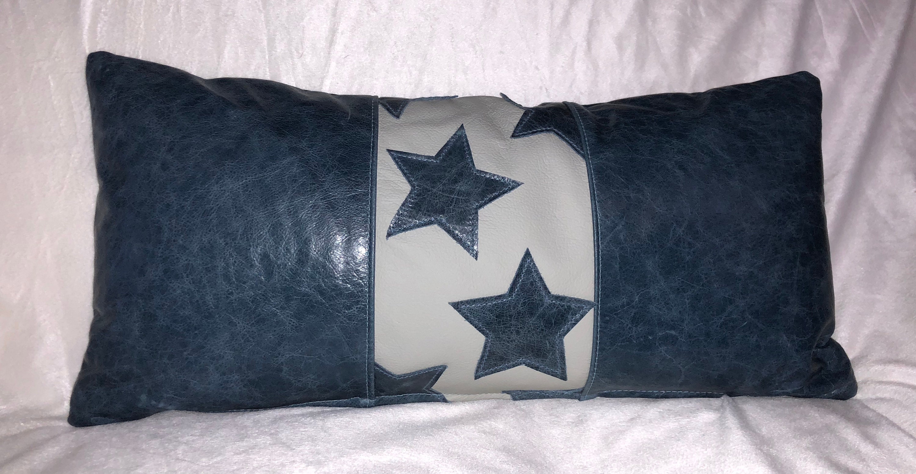Decorative Pillow Genuine Leather Lumbar Pillow Accent Etsy