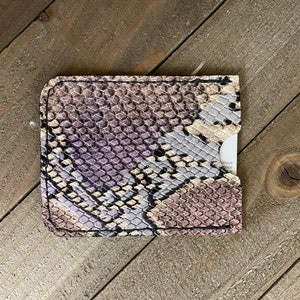 Purple and Blue Italian Leather Checkbook Cover, Leather Duplicate Checkbook Cover