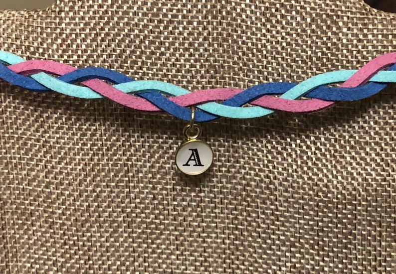 Girls Necklace Girls Choker Childrens Initial Charm Choker Etsy