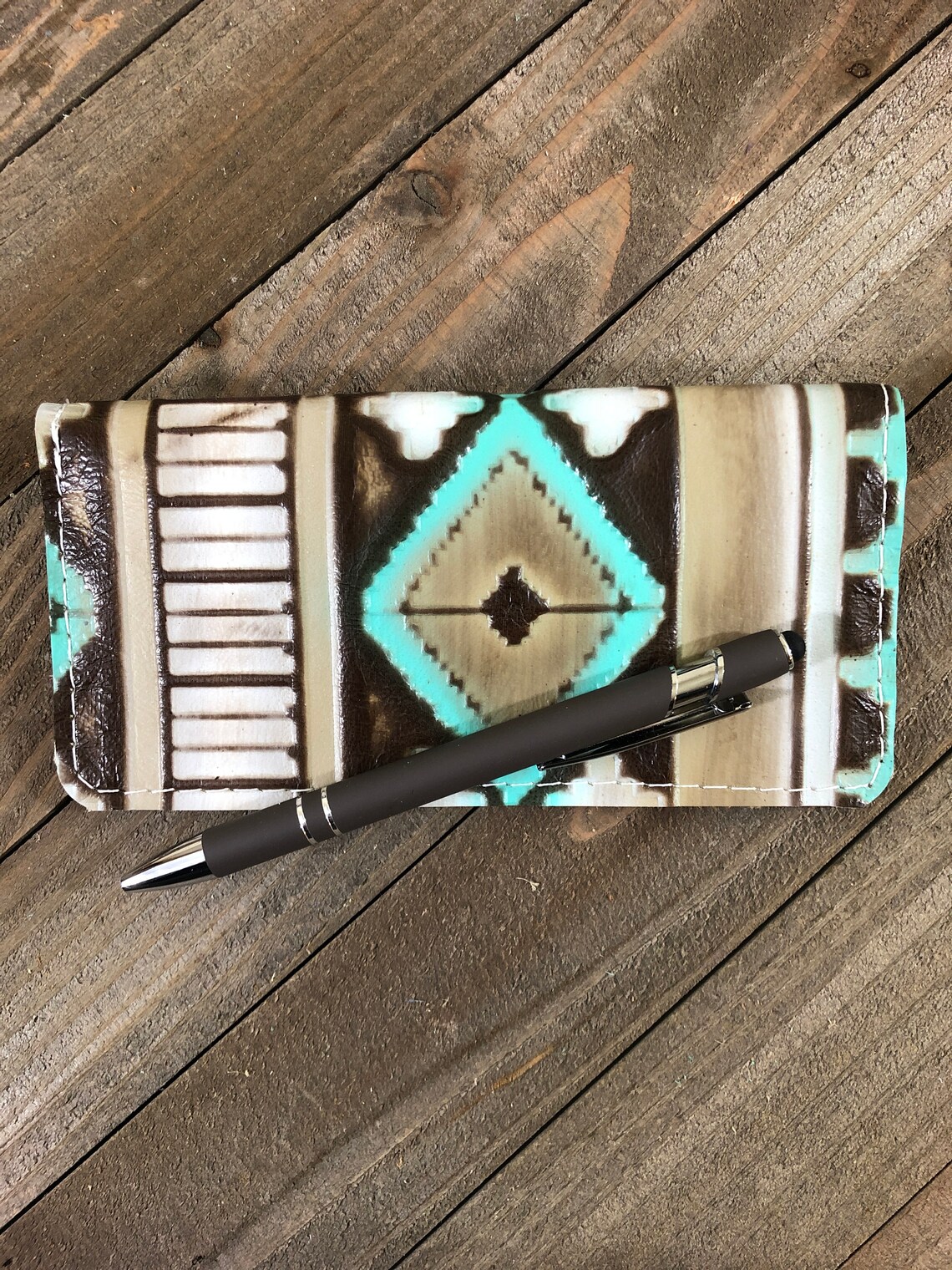 Leather Checkbook Cover Western Leather Checkbook Cover Etsy