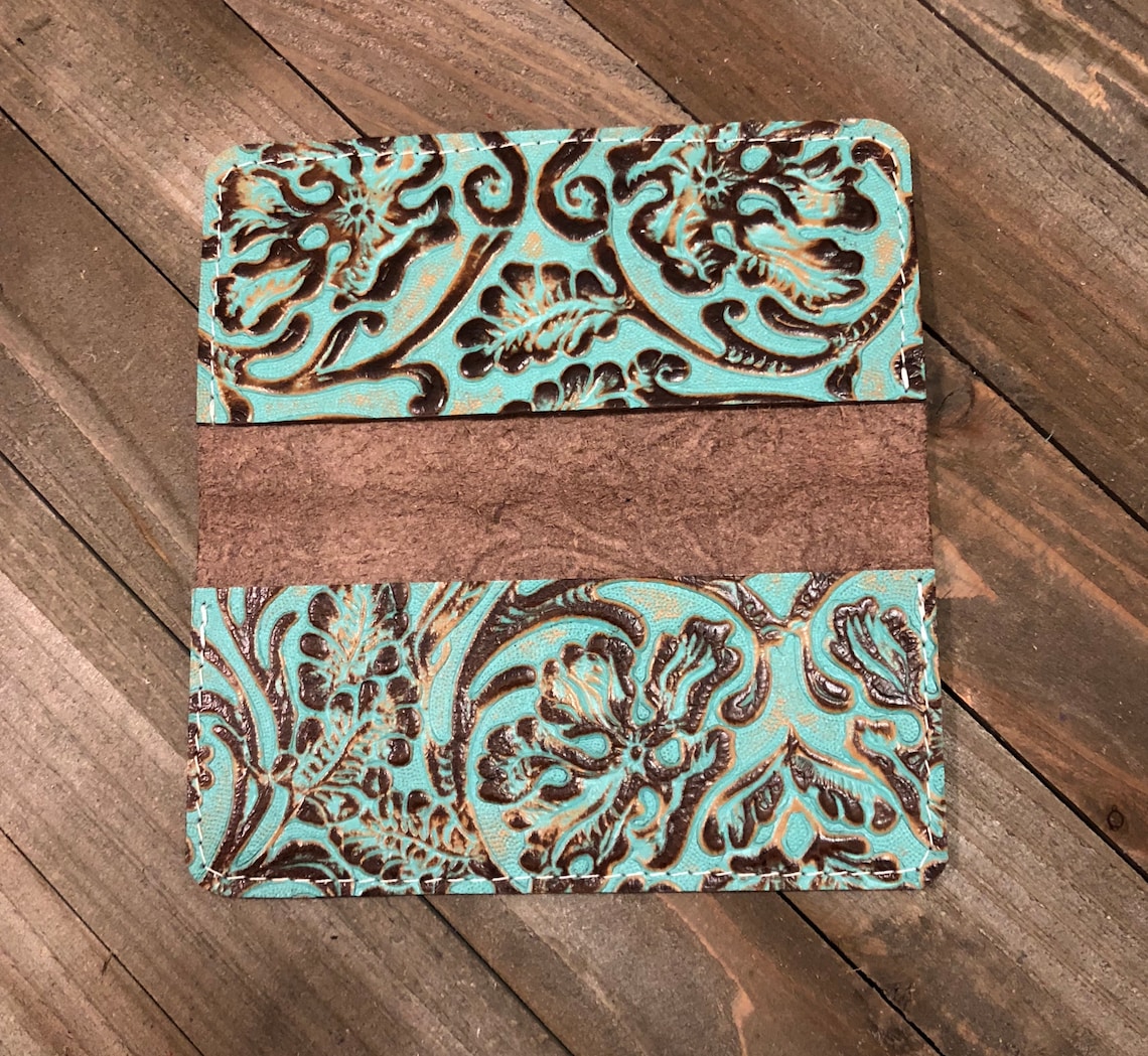Western Genuine Leather Checkbook Cover With Duplicate Insert Etsy