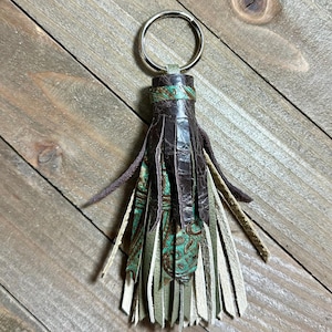 Brown Leather Tassel, Handmade Leather Purse Tassel, Genuine Leather Tassel, Brown Tassel, Leather Purse Accessory