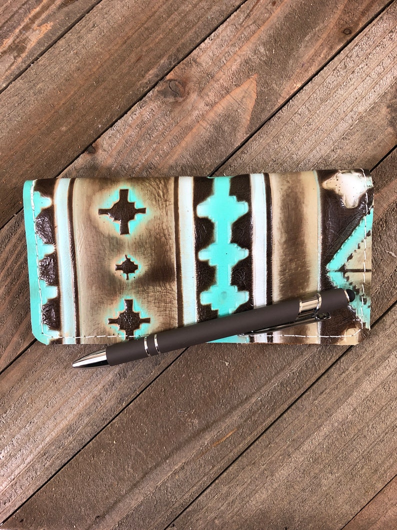 Leather Checkbook Cover Western Leather Checkbook Cover Etsy