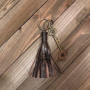 Brown Leather Tassel, Handmade Leather Purse Tassel, Genuine Leather Tassel, Brown Tassel, Leather Purse Accessory