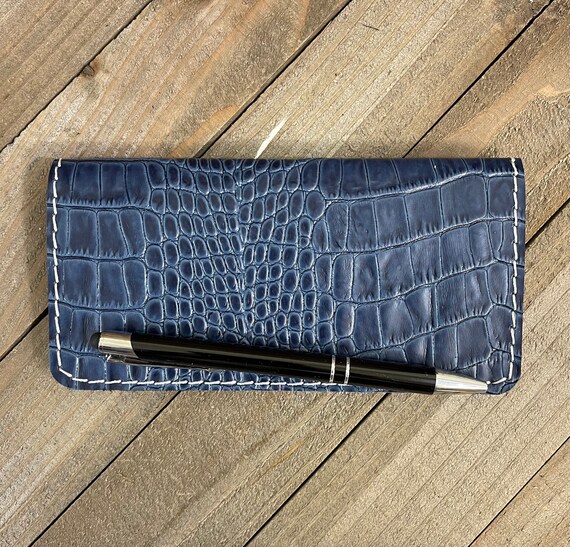 Genuine Leather Checkbook Cover Leather Duplicate Checkbook Etsy