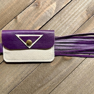 Chaveiro de couro legítimo para cartão de visita, porta-chaves de couro violeta, porta-moedas, porta-chaves de couro, porta-cartões