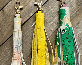 Leather Tassel Handmade Purse Tassel Leather Tassel Keychain