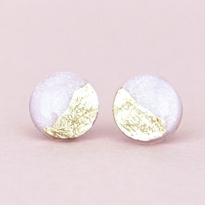 Blush pink stud earrings, Delicate handmade jewelry with surgical steel base, Birthday gifts