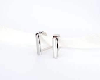 Tiny suspender hoop earrings The Nicole in sterling silver