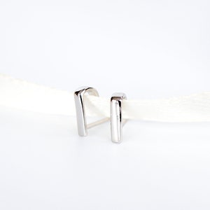 Tiny suspender hoop earrings The Nicole in sterling silver