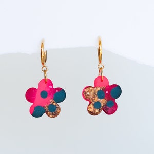 Cute flower statement earrings made from crystal resin, The Maximalist gift