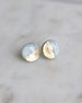 Surgical steel blue gold foil studs earrings, Minimalist earrings with surgical steel posts, Handmade jewelry 