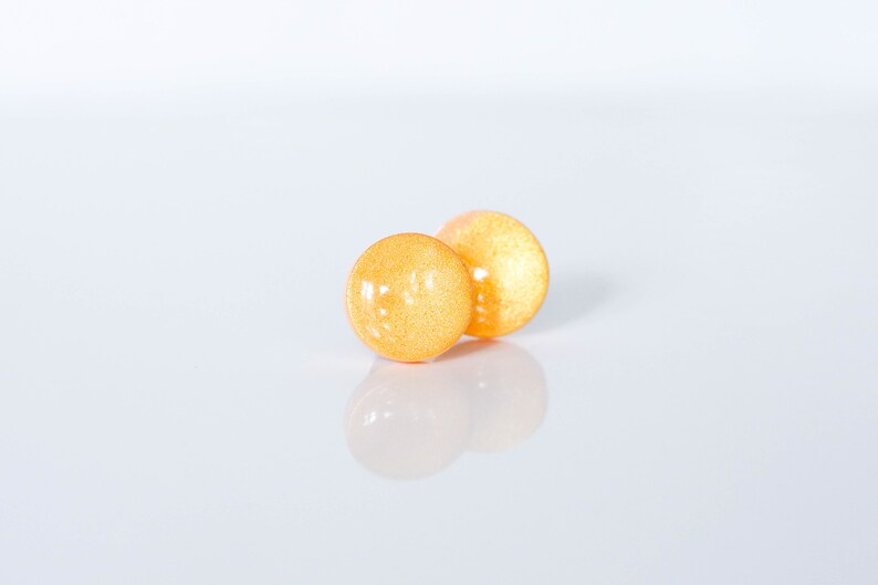 Yellow gold studs Hypoallergenic studs Polymer clay jewelry