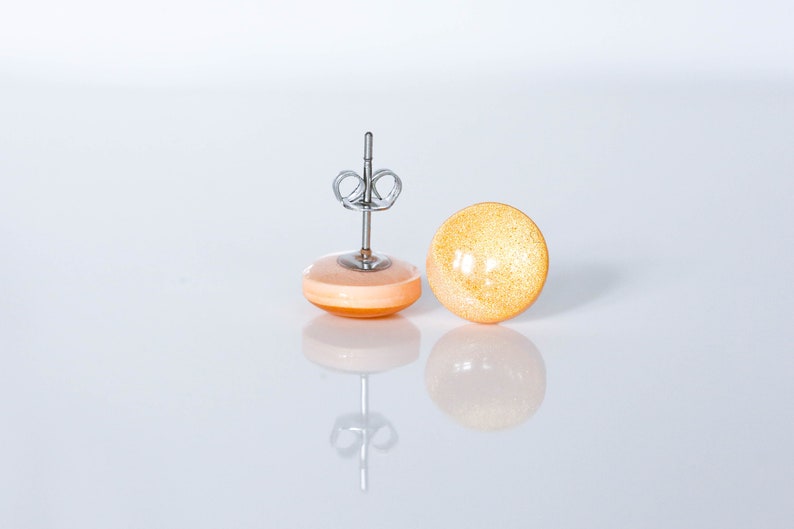 Yellow gold studs Hypoallergenic studs Polymer clay jewelry