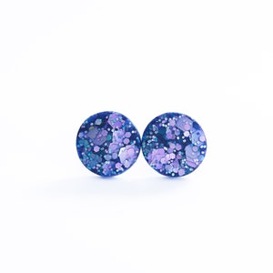 Matte glitter stud earrings made with stainless steel posts, Hypoallergenic earrings for sensitive ears