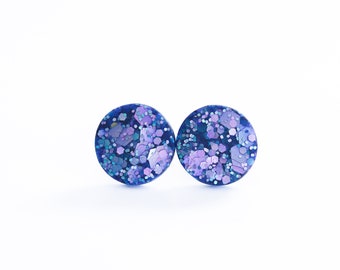 Matte glitter stud earrings made with stainless steel posts, Hypoallergenic earrings for sensitive ears