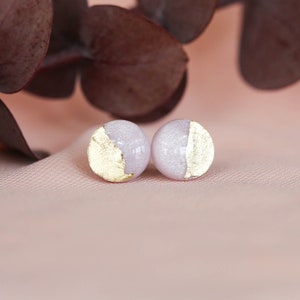 Minimalist surgical steel stud earrings, Small 8mm pink earrings Hypoallergenic handmade jewelry