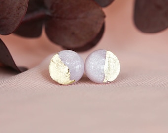 Minimalist surgical steel stud earrings, Small 8mm pink earrings Hypoallergenic handmade jewelry