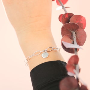 Silver paperclip chain bracelet, Solid 925 silver bracelet, Minimalist jewelry image 5